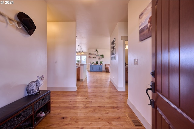 entryway featuring light wood-type flooring