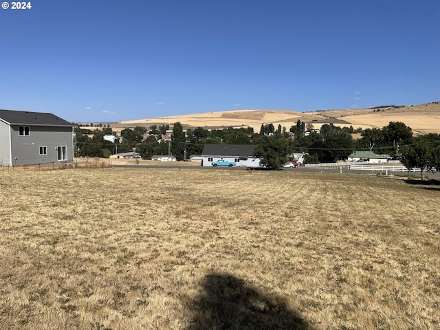 view of yard with a rural view