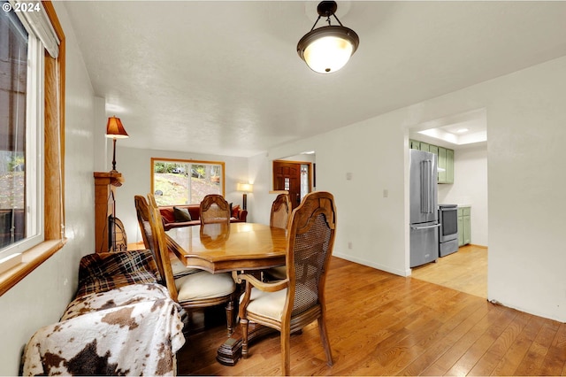 dining space featuring light hardwood / wood-style flooring