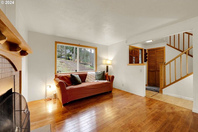 living room featuring hardwood / wood-style floors