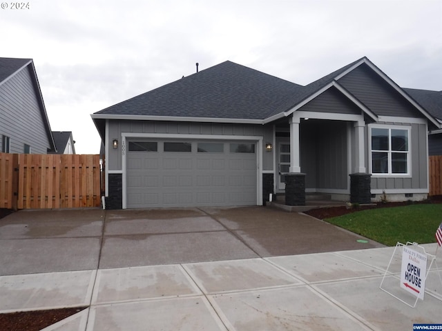 view of front of home with a garage