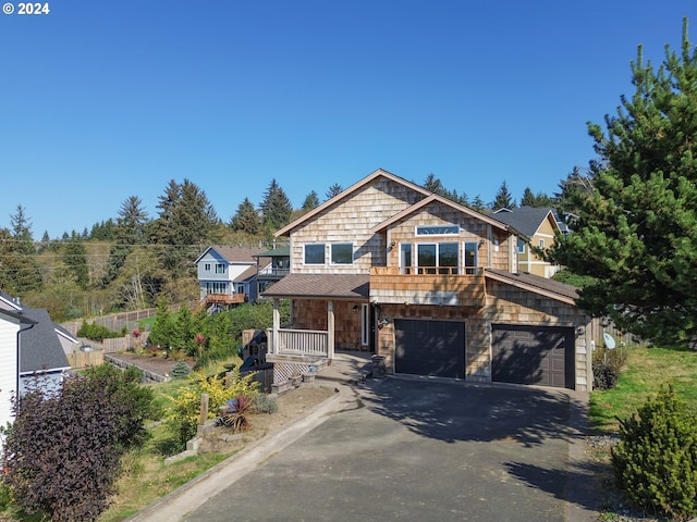 view of front of home with a garage