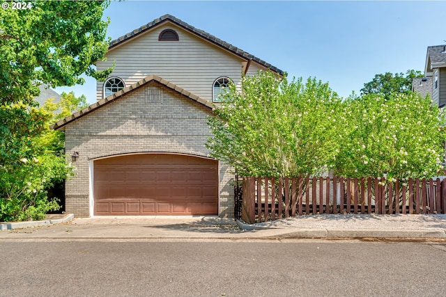 view of front of home with a garage