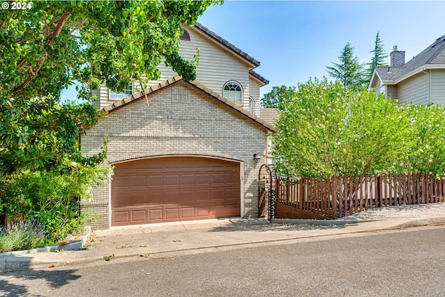 view of front facade with a garage