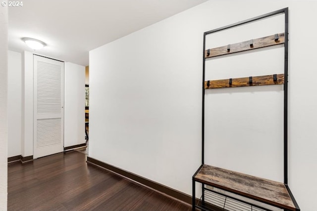 hallway featuring dark wood-type flooring