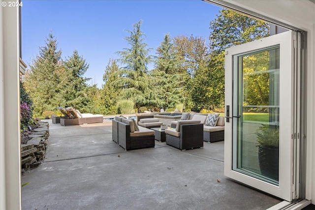 view of patio with outdoor lounge area