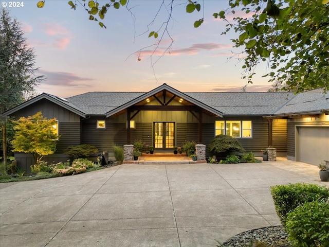 view of front of house featuring a garage