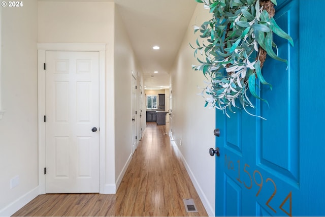 entryway featuring light hardwood / wood-style floors