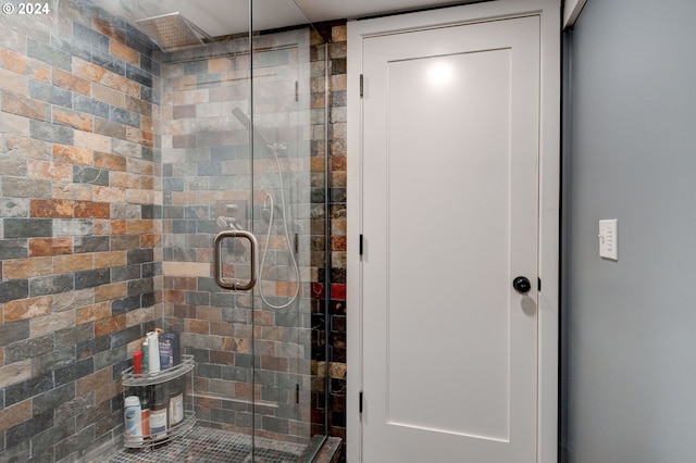 bathroom featuring walk in shower