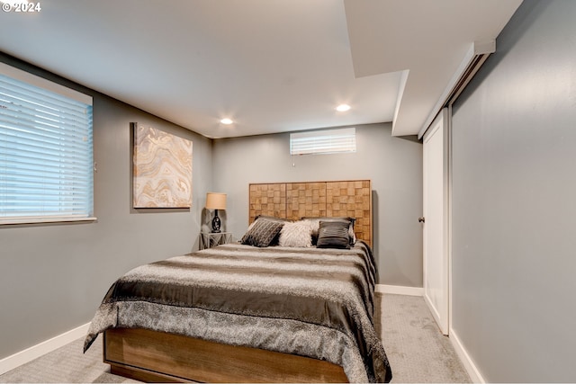 4310 NE 33rd Ave, Portland, OR 97211 - bedroom featuring light colored carpet, recessed lighting, and baseboards