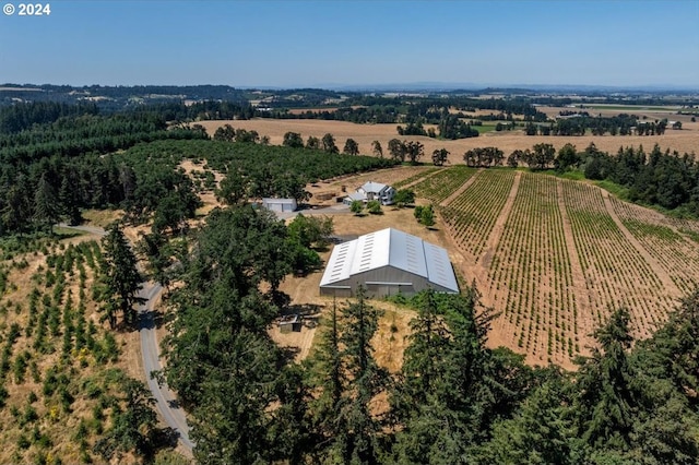 aerial view with a rural view