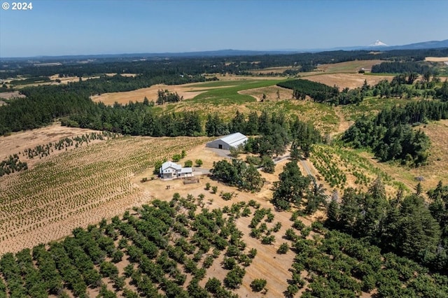 drone / aerial view with a rural view