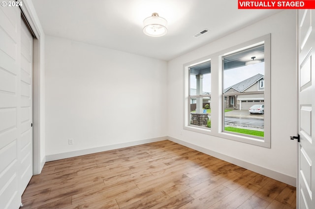 interior space featuring light hardwood / wood-style flooring and a closet