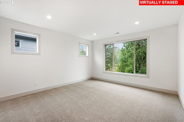 view of carpeted spare room