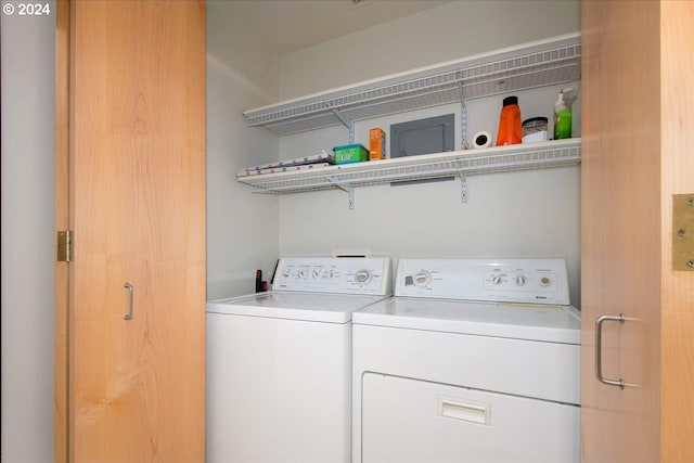 laundry area featuring independent washer and dryer