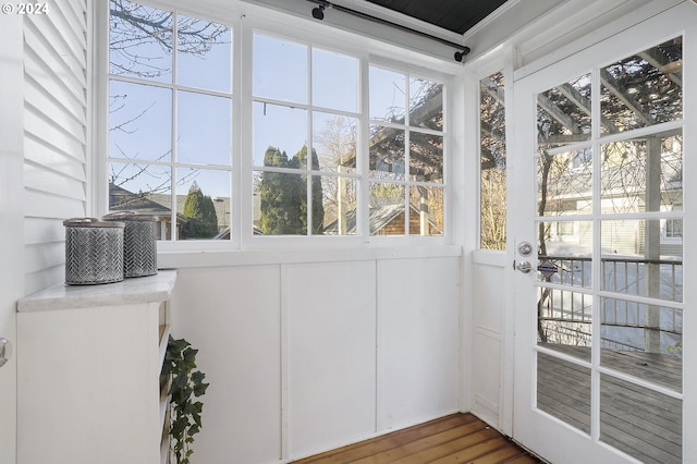 view of unfurnished sunroom