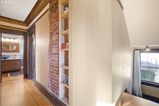 hallway featuring light hardwood / wood-style flooring