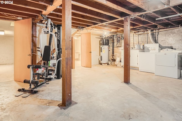 12365 SE Eola Hills Rd, Dayton, OR 97114 - unfinished basement featuring washing machine and clothes dryer and water heater
