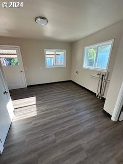 interior space featuring dark hardwood / wood-style floors