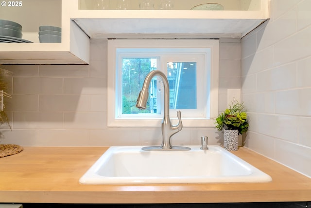 interior details featuring sink