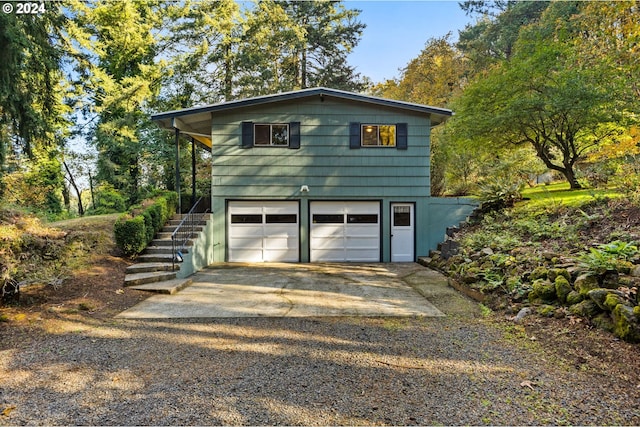 view of garage