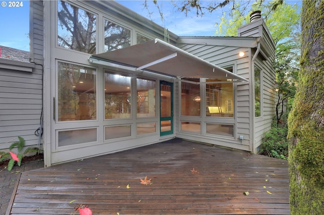 92932 Paschelke Rd, Marcola, OR 97454 - rear view of property featuring a deck and a chimney