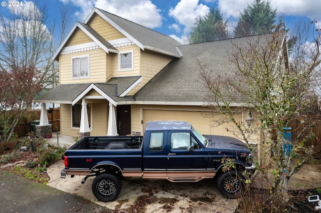 view of front facade with a garage