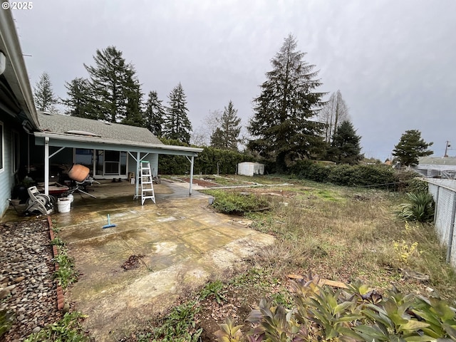 view of yard with a patio