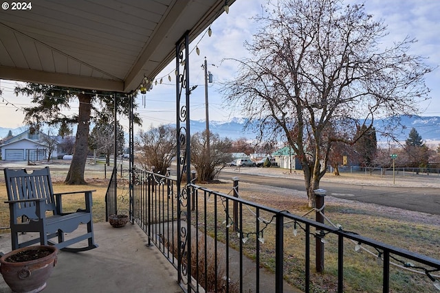 balcony with a mountain view