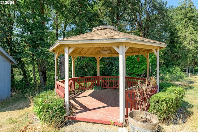 view of patio with a gazebo