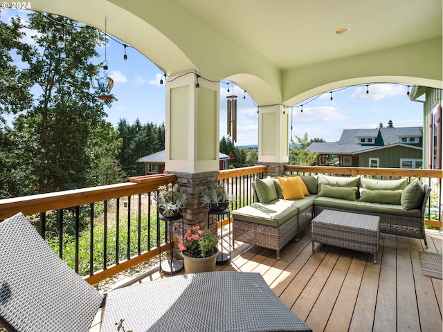 deck with an outdoor living space