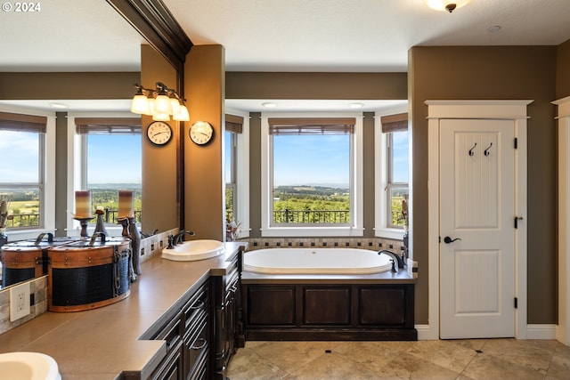 bathroom featuring a bathing tub and vanity