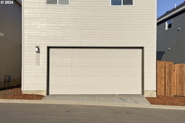 view of garage