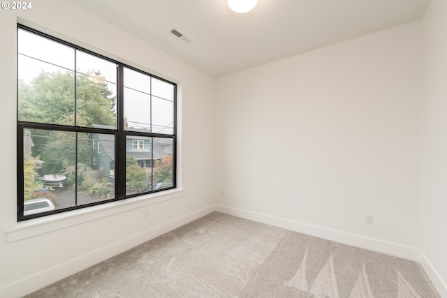 unfurnished room with a healthy amount of sunlight and carpet floors