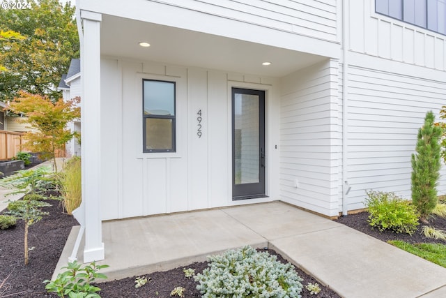 view of doorway to property