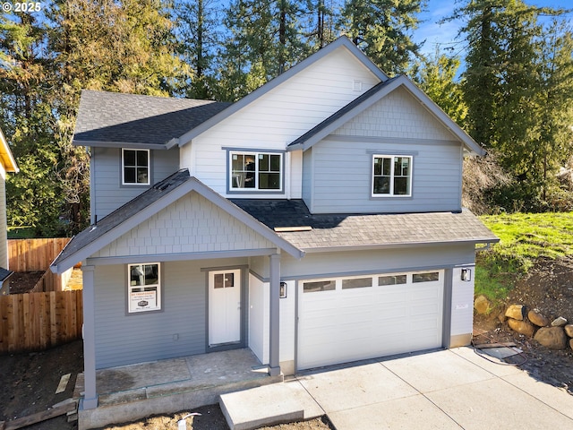 view of front of home featuring a garage