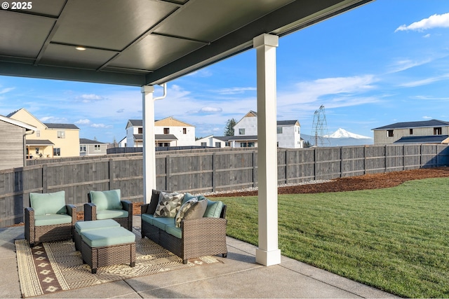 view of patio / terrace with an outdoor living space