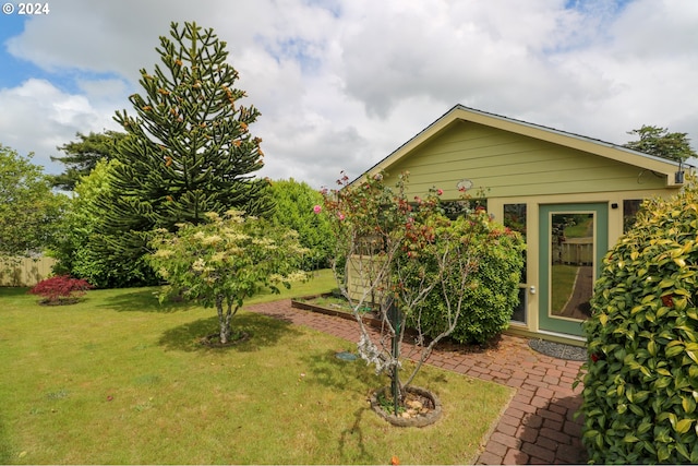 exterior space with a front lawn