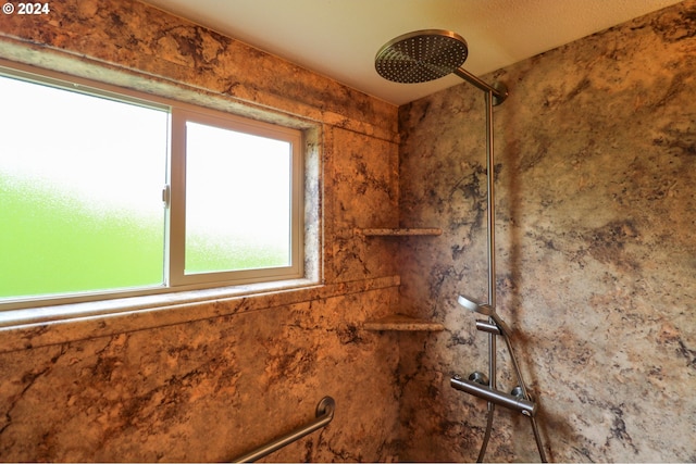 interior details featuring walk in shower