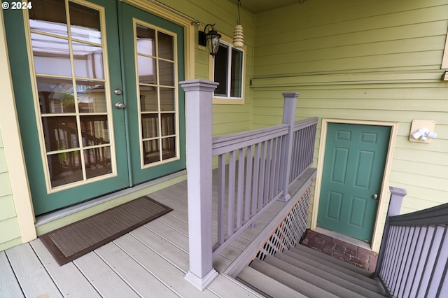 property entrance featuring french doors