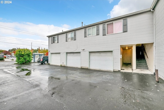 exterior space featuring a garage