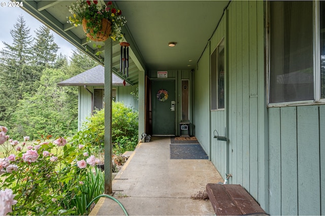 entrance to property with a porch