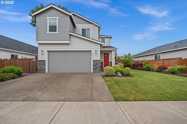 2410 S Heather St, Cornelius, OR 97113 - view of front of home featuring stone siding and concrete driveway