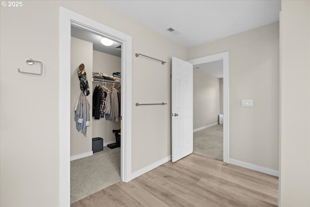 2410 S Heather St, Cornelius, OR 97113 - corridor with light wood-type flooring and baseboards