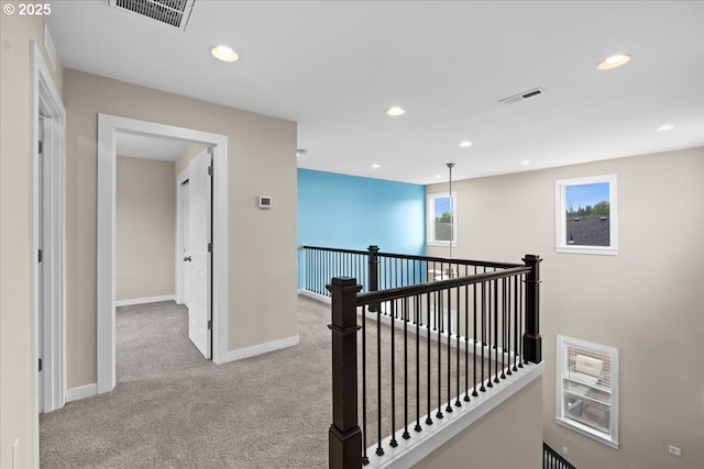 2410 S Heather St, Cornelius, OR 97113 - corridor featuring an upstairs landing, carpet flooring, recessed lighting, and baseboards