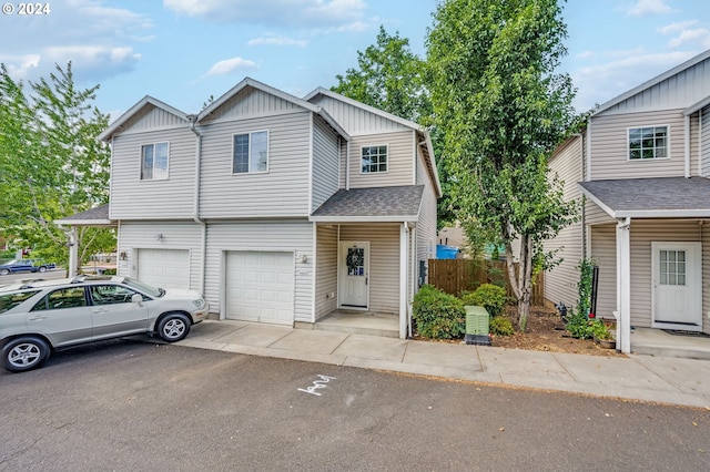 view of front of home with a garage