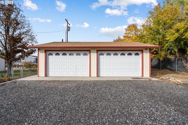 view of garage