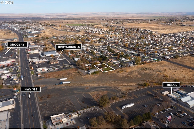 1655 NE 2nd St, Hermiston, OR 97838 - aerial overview of property's location with mountains