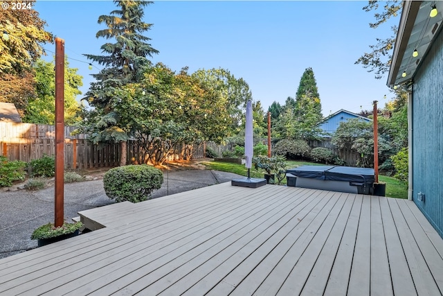 wooden deck featuring a patio