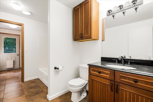 full bathroom featuring vanity, toilet, and shower / bath combination